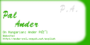 pal ander business card